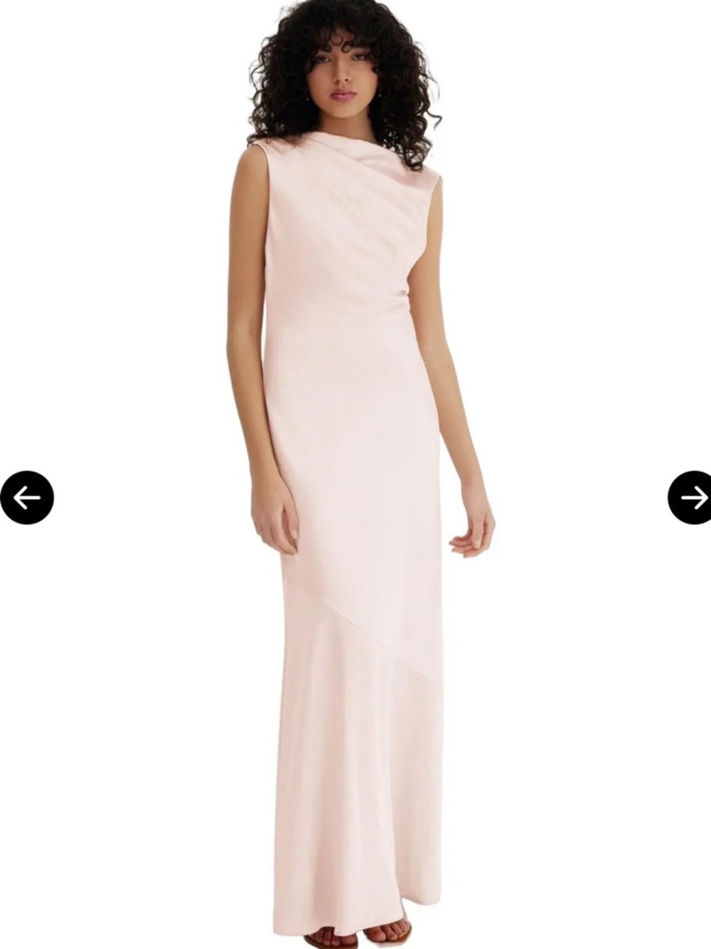 Significant Other BHLDN $240 Satin Cowl-Neck Lana ANTHRO Dress in Ballet Pink